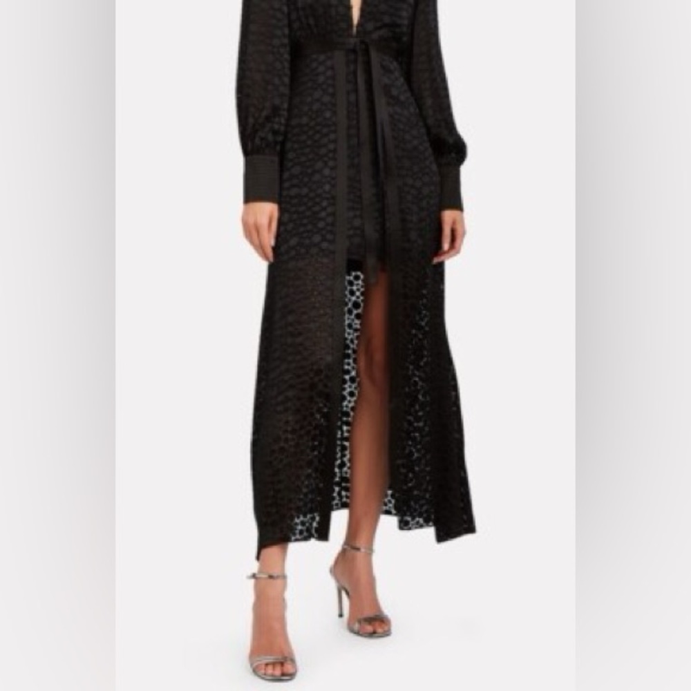 ALEXIS BLACK ANIMAL PRINT SHEER COVERUP SKIRT FOR CORDELIA DRESS SWIMSUIT M